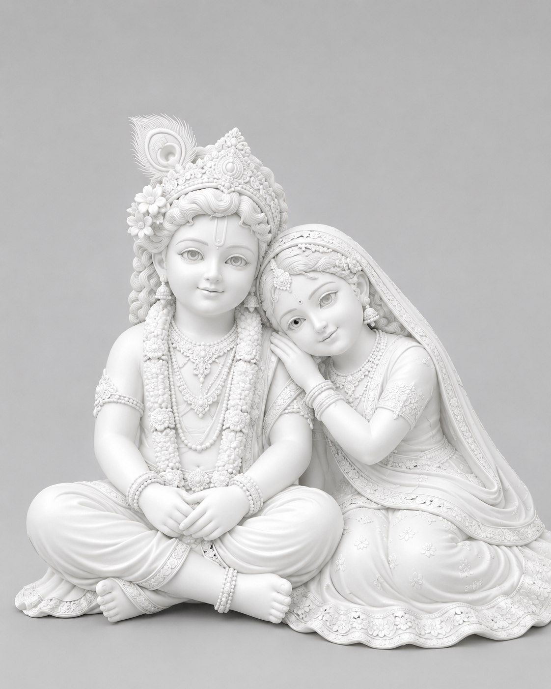 Radha Krishna Sitting Together 3D Model (5 Inch)
